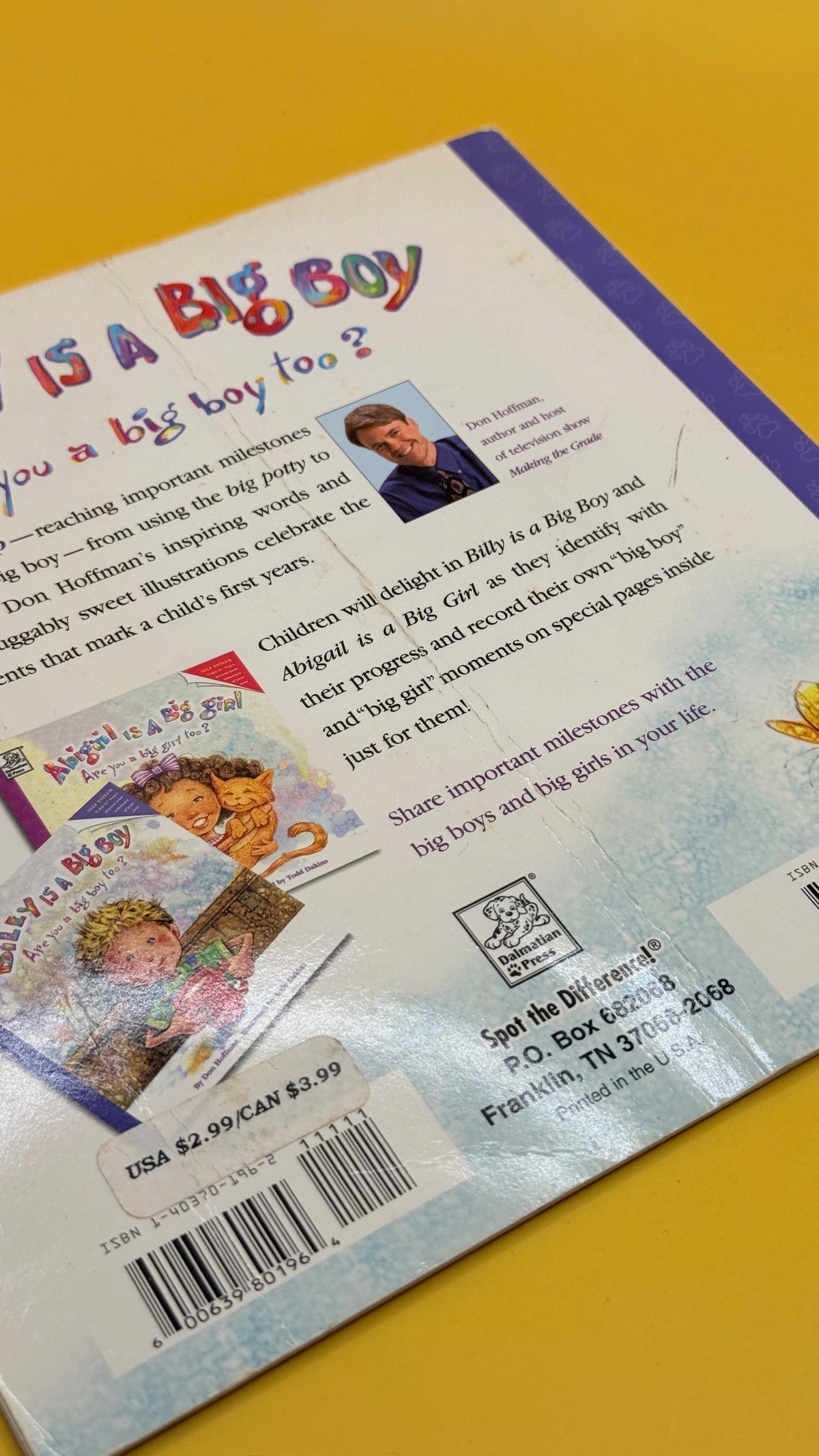 Billy Is a Big Boy: Are You a Big Boy Too? by Don Hoffman