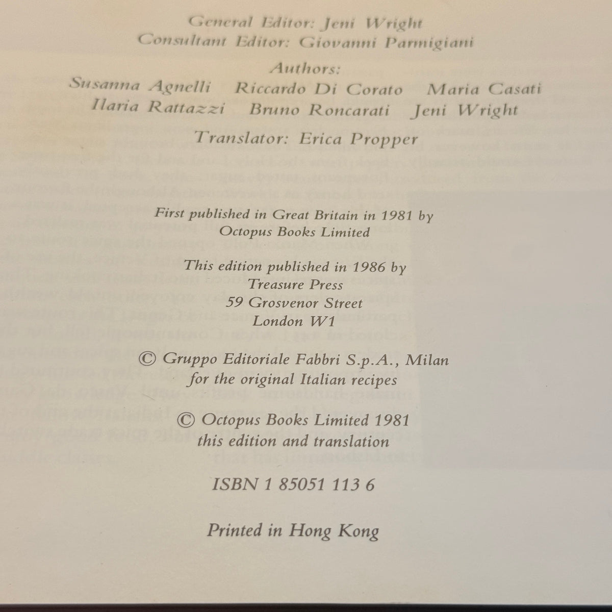 The Encyclopedia of Italian Cooking by Jeni Wright (1981)