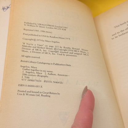Gather Together in My Name by Maya Angelou (1974)