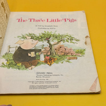 Little Golden Book: The Three Little Pigs by Elizabeth Ross 1981