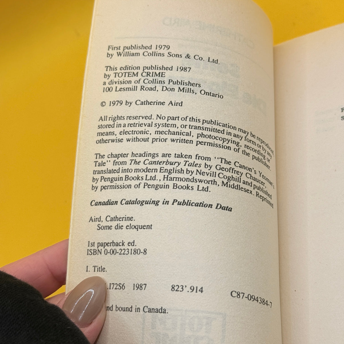 Some Die Eloquent by Catherine Aird (1979)