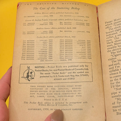 The Case of the Stuttering Bishop by Erle Stanley Gardner (Pocket Book 1948)