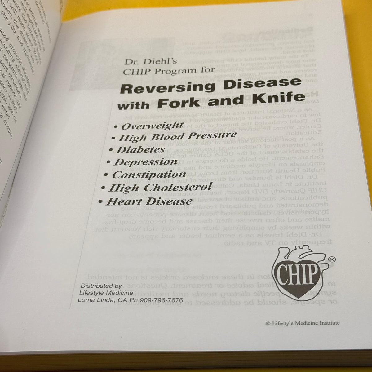 Dr Diehl's CHIP Program for Reversing Disease with Fork & Knife by Hans A. Diehl