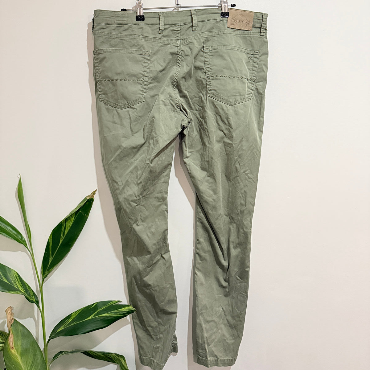 Creative 99 Sage Green Tapered Trousers Size 40