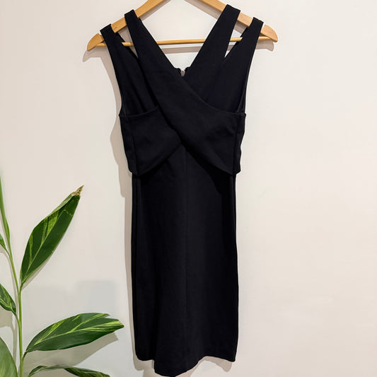 Max Black Cross Strap Bodycon Dress Size 8