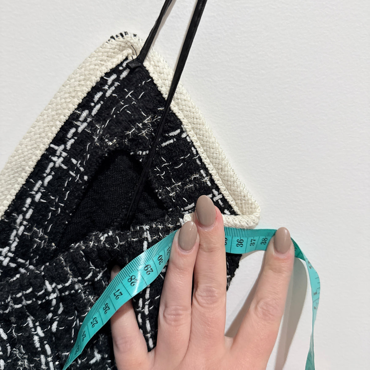 Black and White Tweed Cami Top - 36cm u/arm