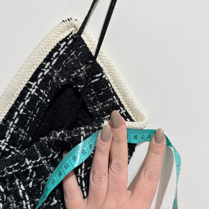 Black and White Tweed Cami Top - 36cm u/arm