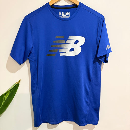 New Balance Blue Logo Running Tee Size M