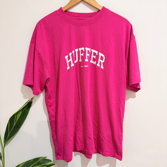 Huffer Staff Pink Logo Tee Size M