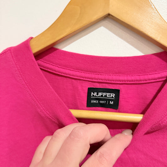 Huffer Staff Pink Logo Tee Size M
