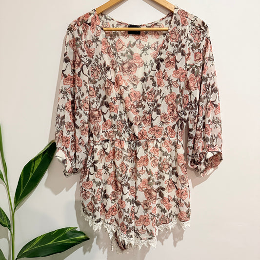 Audrey Floral Print Romper Size U/Arm to U/Arm 44cm