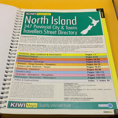 Kiwi Pathfinder North Island Travellers Street Directory by Kiwimaps