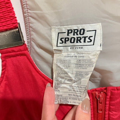 Pro Sports by Fera Red Insulated Ski Bib Pants Size 32