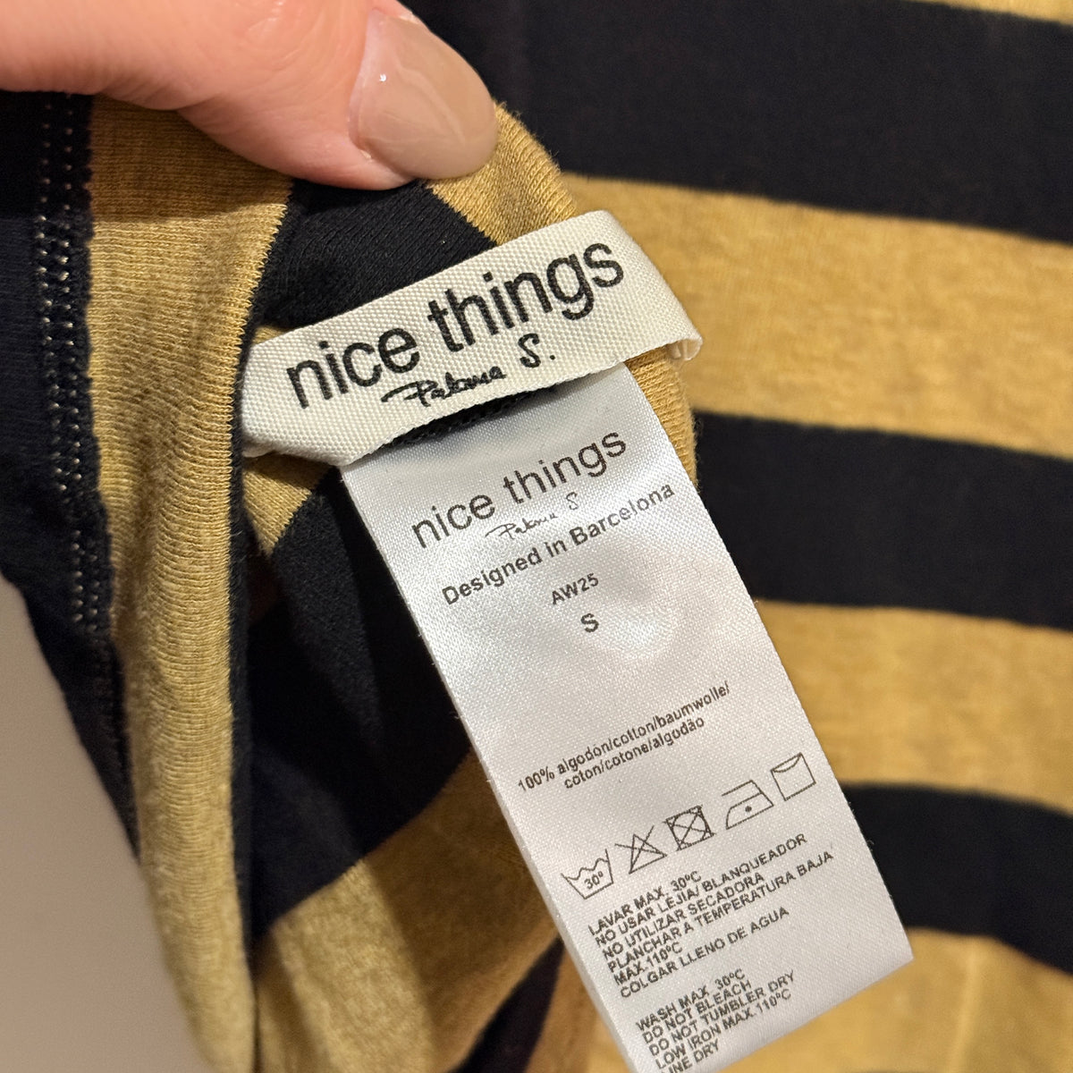 Nice Things Stripe Roll Neck Top Size S