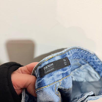 Glassons Light Wash Distressed Mom Jeans Size 16