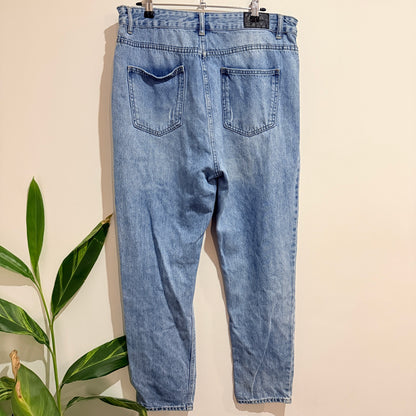 Glassons Light Wash Distressed Mom Jeans Size 16