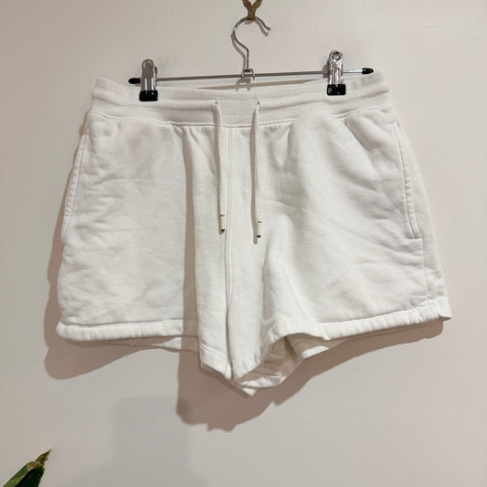 Glassons White Drawstring Sweat Shorts Size L