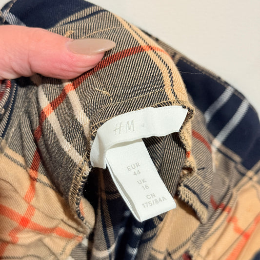 H & M Plaid Wrap Skirt Size 16