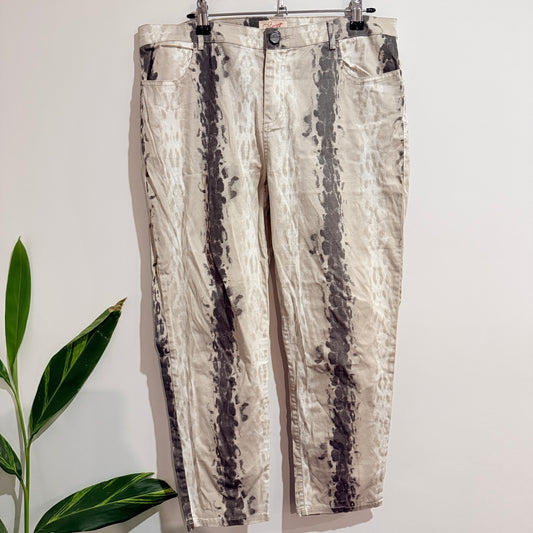 Scarlett (NZ Design) Snake-print Denim Jeans Size 14