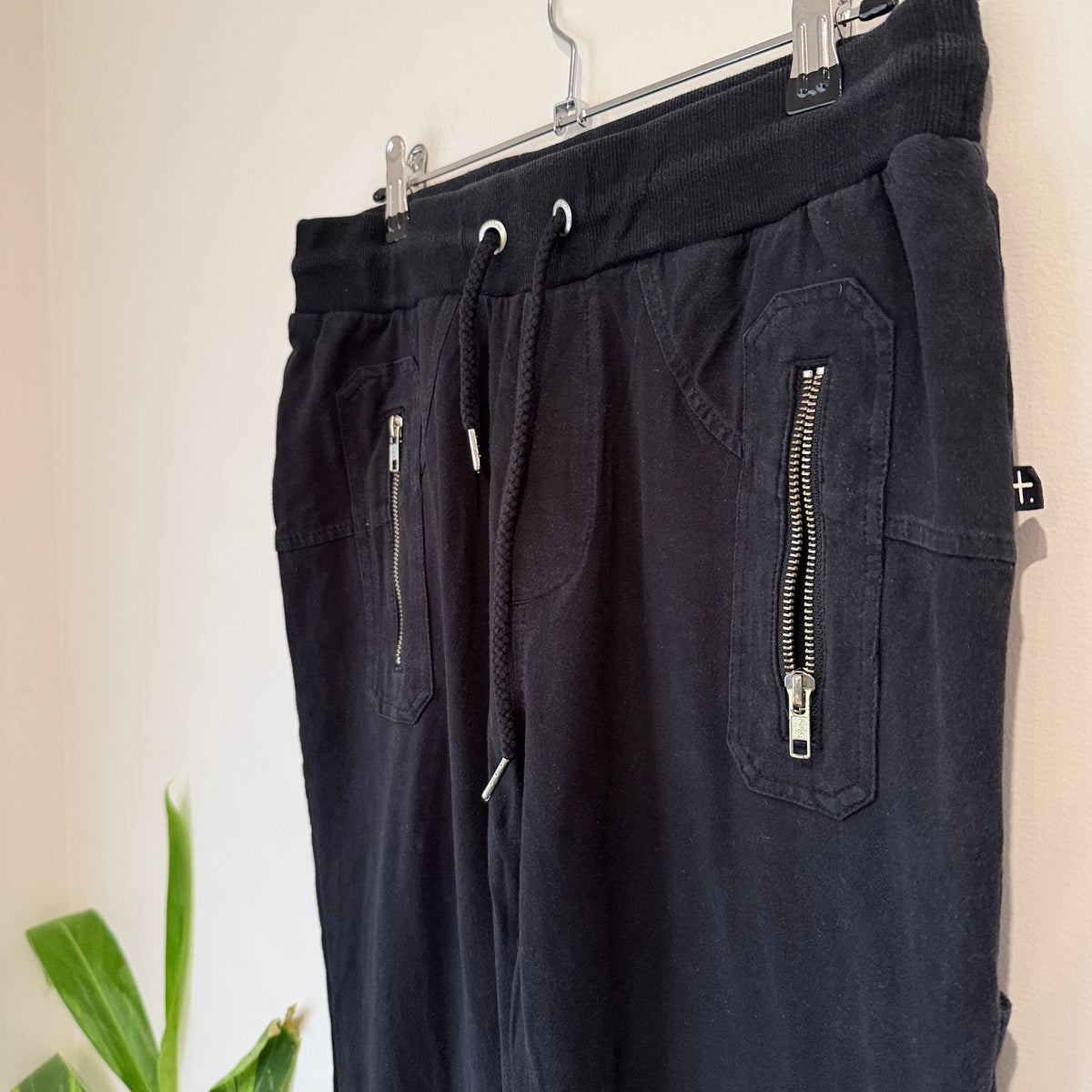 Federation Black Zip Pocket Joggers Size S