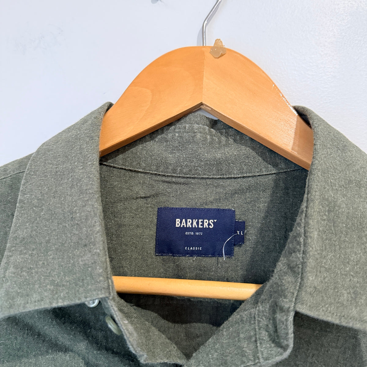 Barkers Olive Shirt with Hand Painted Mushrooms Size XL