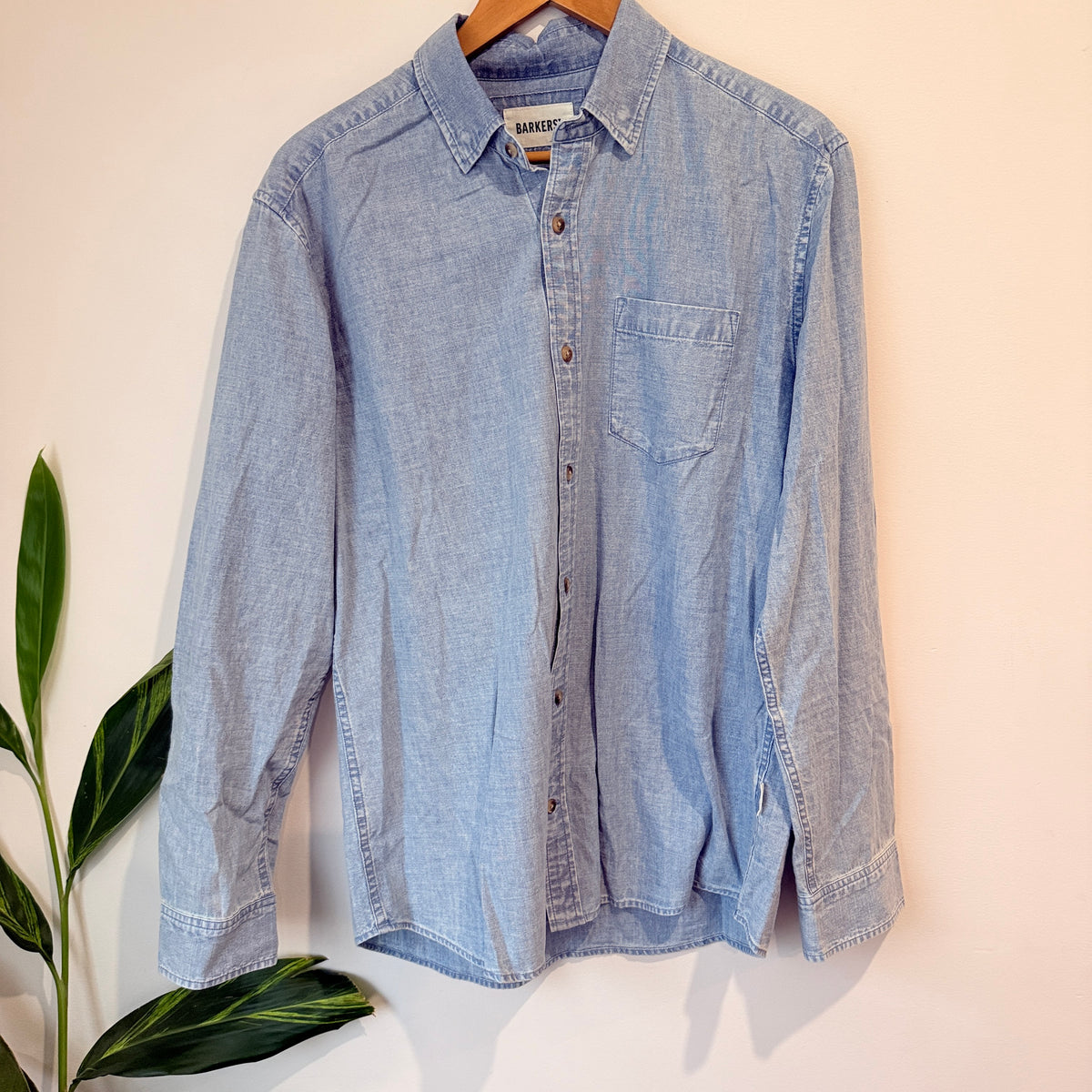 Barkers Light Chambray Shirt Size L