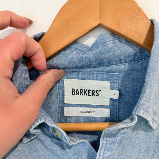 Barkers Light Chambray Shirt Size L