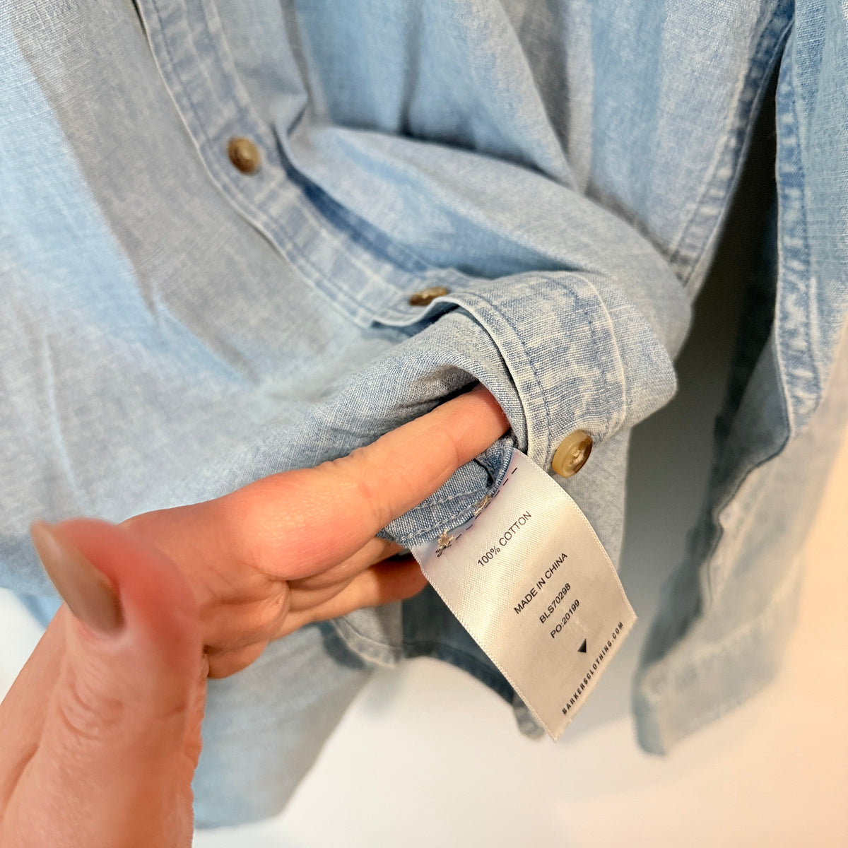 Barkers Light Chambray Shirt Size L