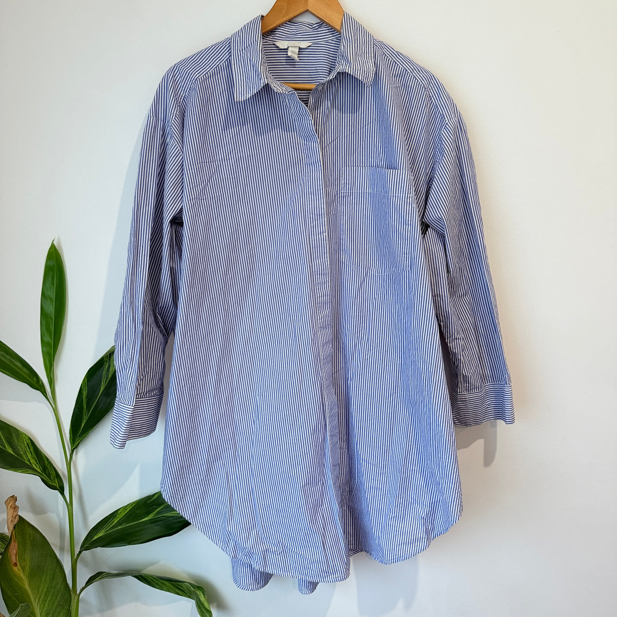 H&M Blue Stripe Oversized Shirt Size M