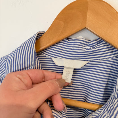 H&M Blue Stripe Oversized Shirt Size M