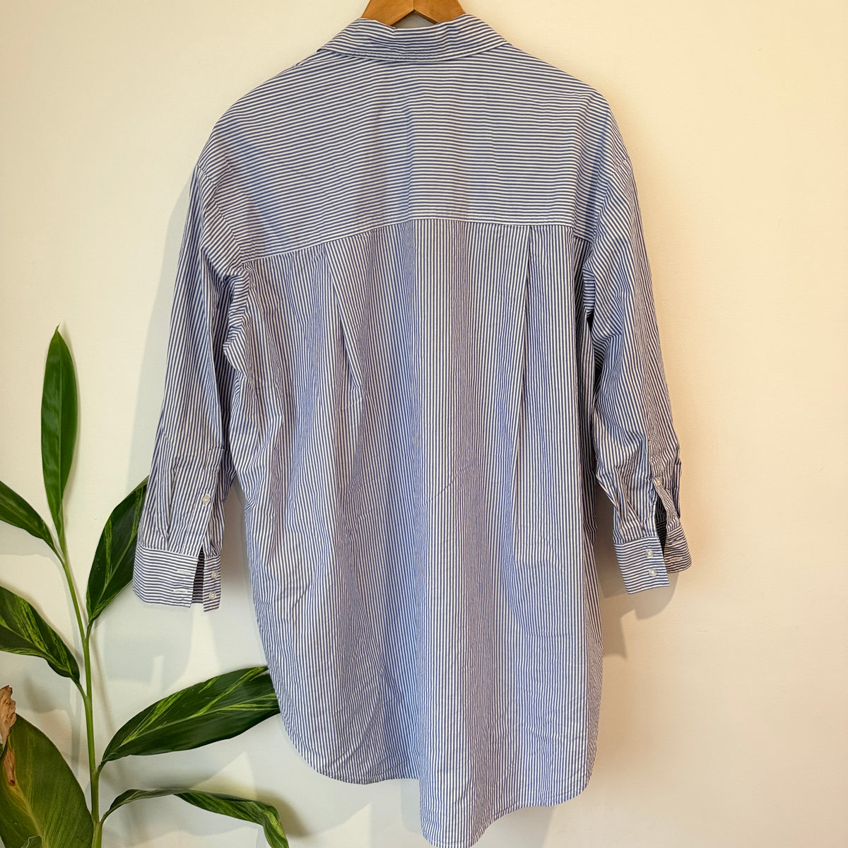 H&M Blue Stripe Oversized Shirt Size M