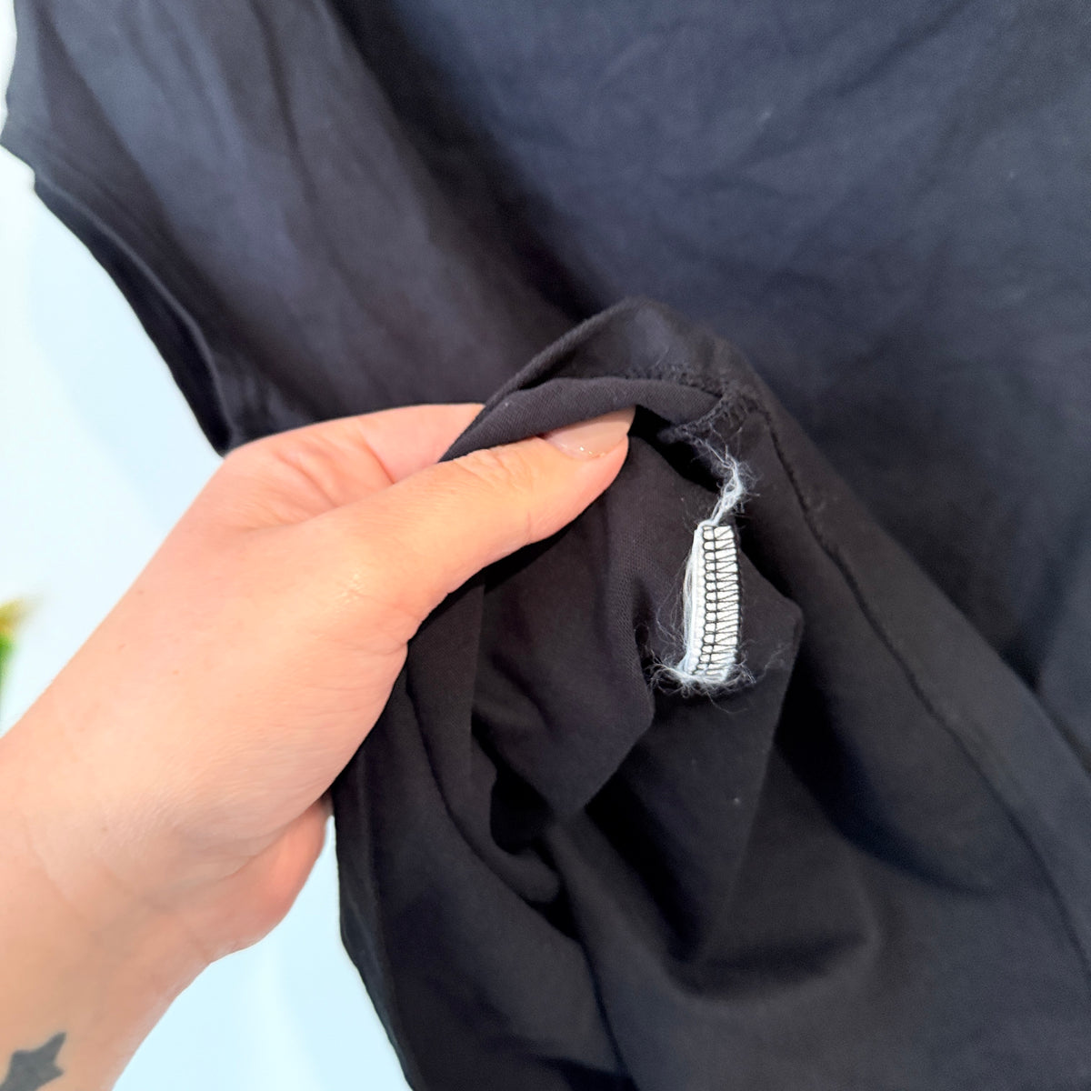 Black Cowl Neck Ruched Top - 40cm u/arm