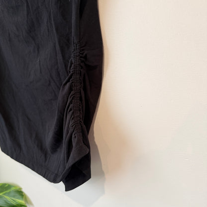 Black Cowl Neck Ruched Top - 40cm u/arm