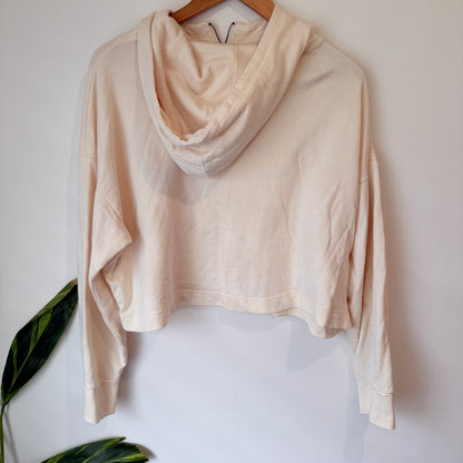 Supre Cream Cropped Half Zip Hoodie Size XL