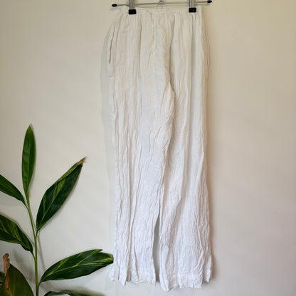 Mooloola White Cotton Wide Leg Pants Size 8