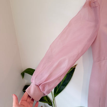 SHEIN Pink Sheer Sleeve Dress Size L
