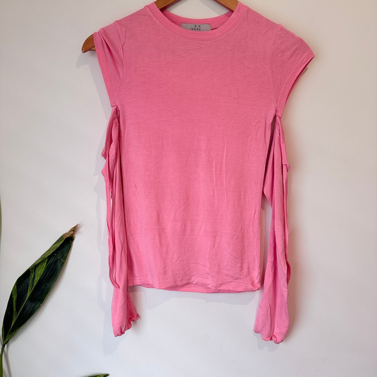 A.D.Diction Pink Tie Sleeve Top - 34cm u/arm