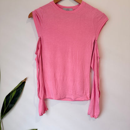 A.D.Diction Pink Tie Sleeve Top - 34cm u/arm