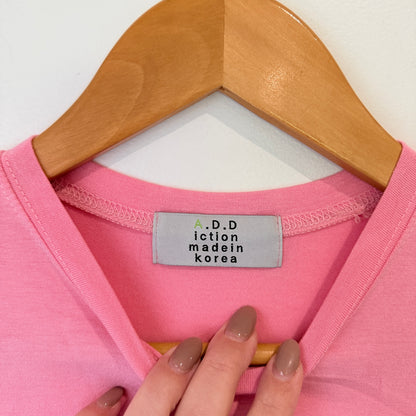 A.D.Diction Pink Tie Sleeve Top - 34cm u/arm