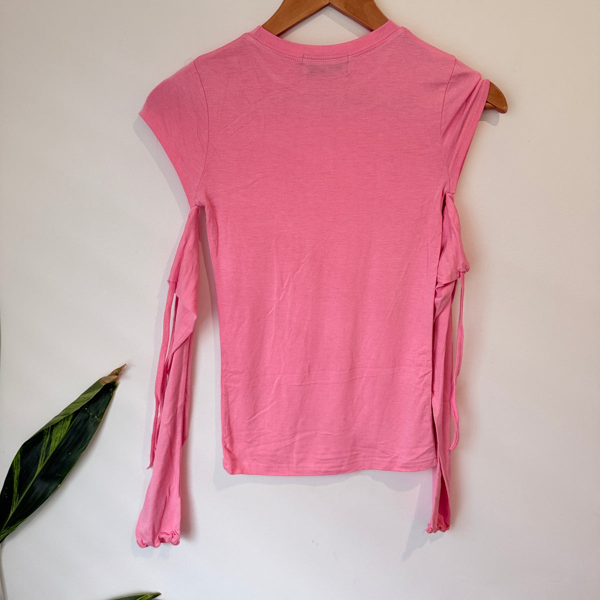 A.D.Diction Pink Tie Sleeve Top - 34cm u/arm