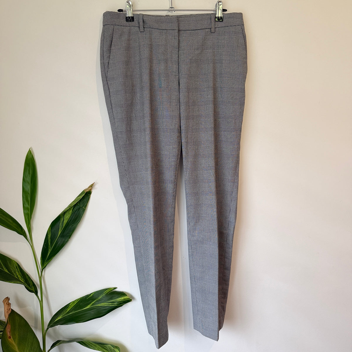 H&M Grey Houndstooth Tailored Pants Size 12