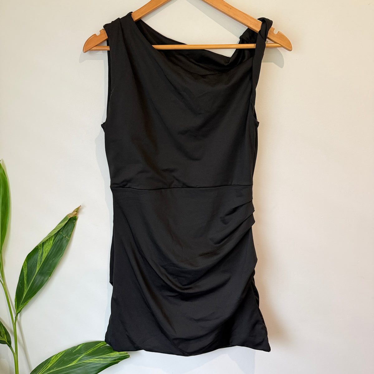 SHEIN Black Ruched Tunic Size L
