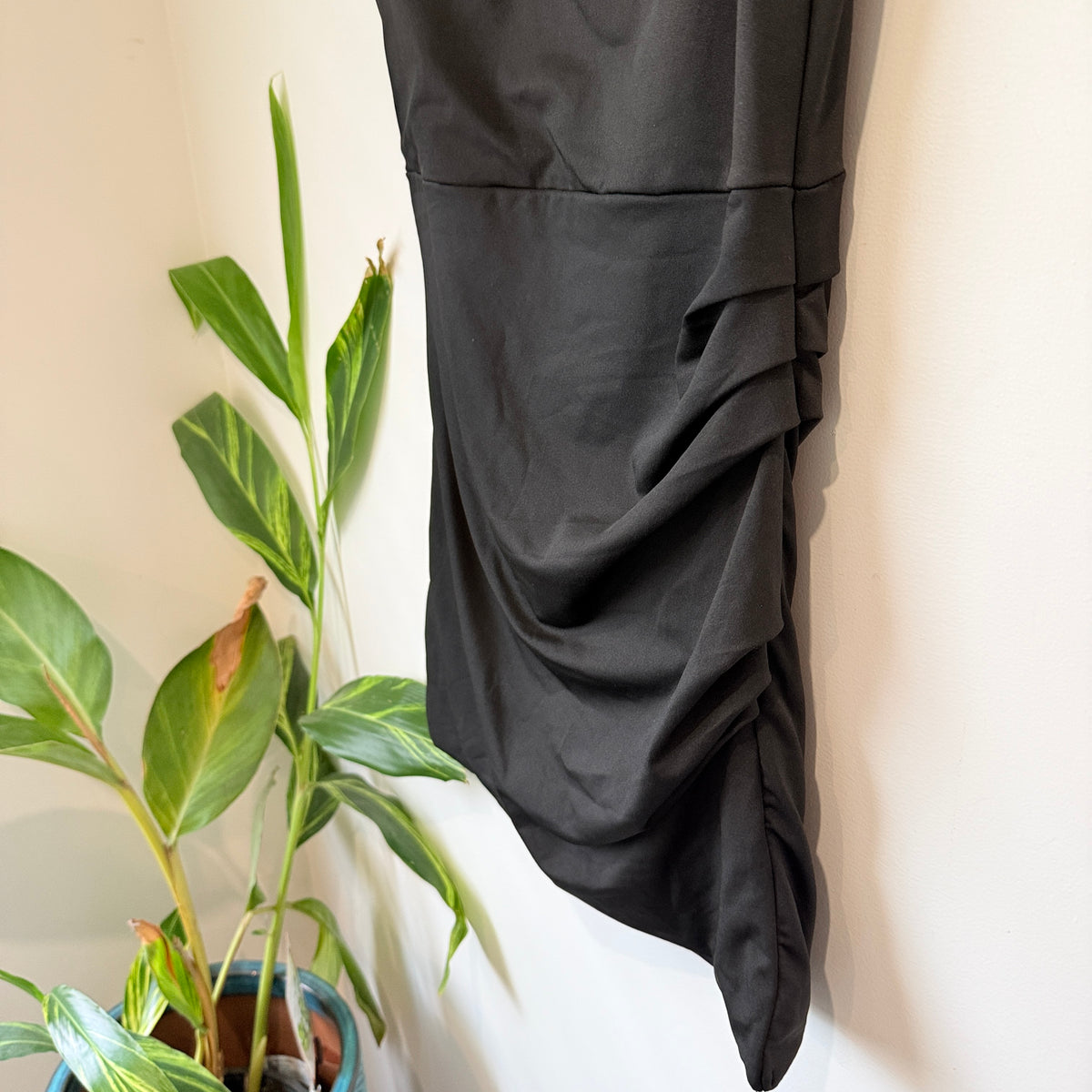 SHEIN Black Ruched Tunic Size L