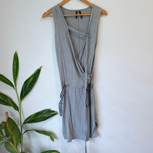 Federation Grey Belted Wrap Dress Size XS