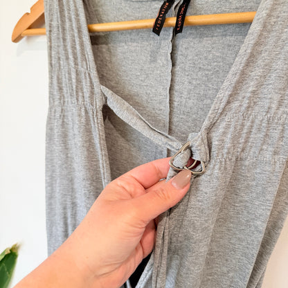 Federation Grey Belted Wrap Dress Size XS