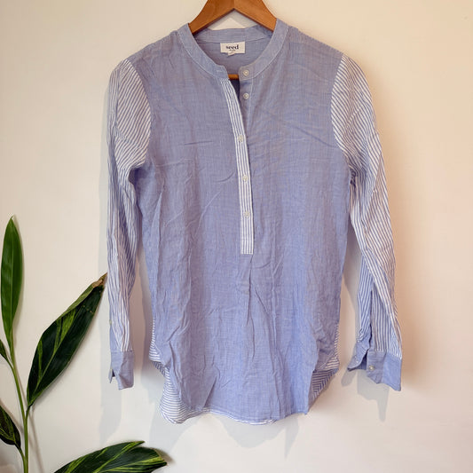 Seed Heritage Blue Stripe Shirt Size 8