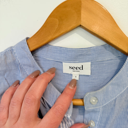 Seed Heritage Blue Stripe Shirt Size 8