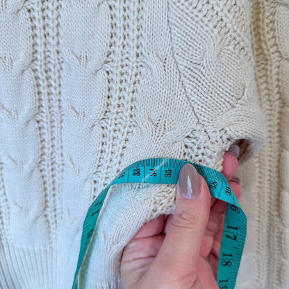 Cream Cable Knit Turtleneck Jumper Dress - 38cm u/arm
