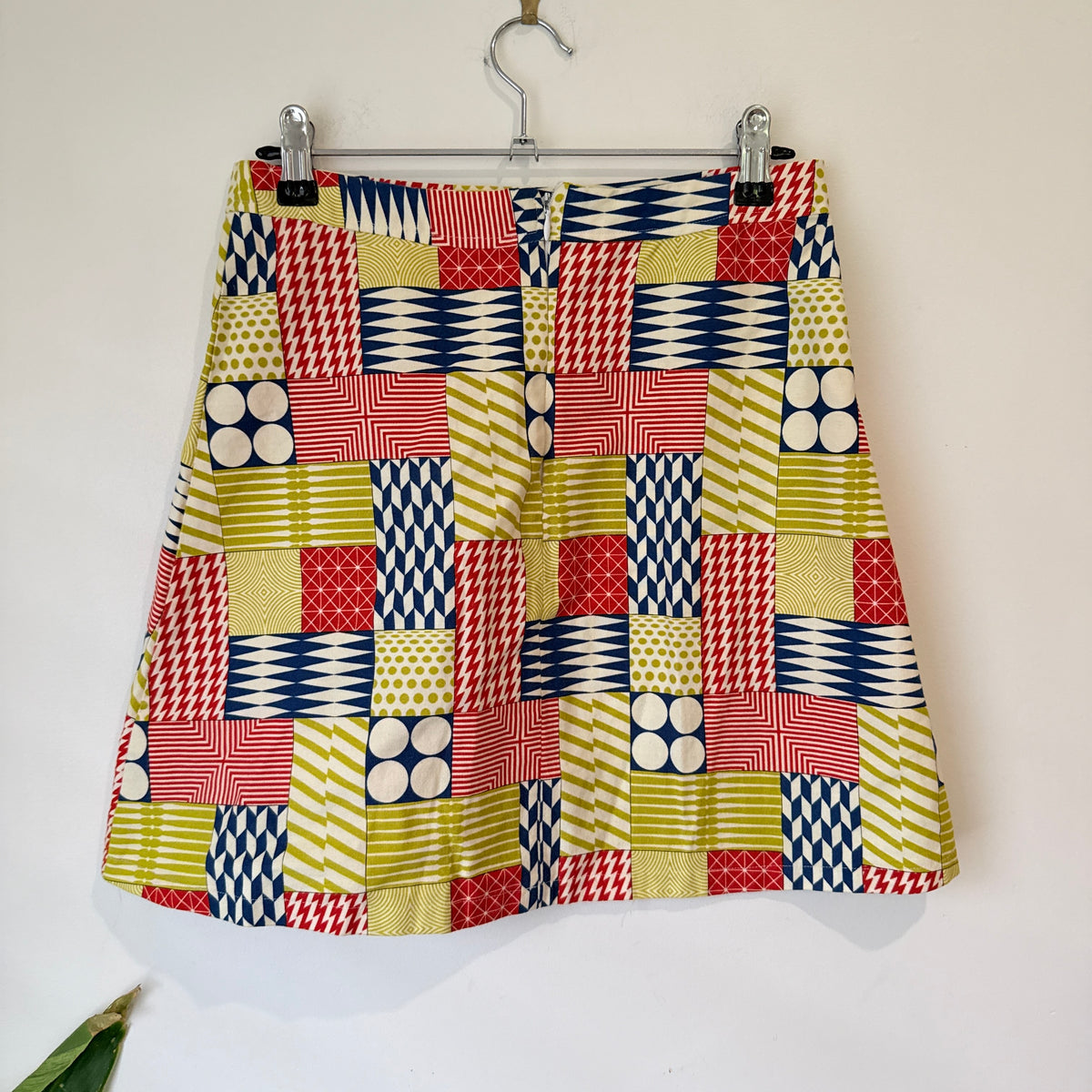 Multicoloured Geometric Print A-Line Skirt - 70cm waist