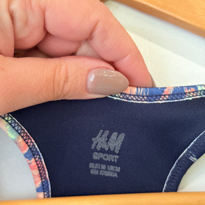 H&M Sport Navy Print Sports Bra - Size M